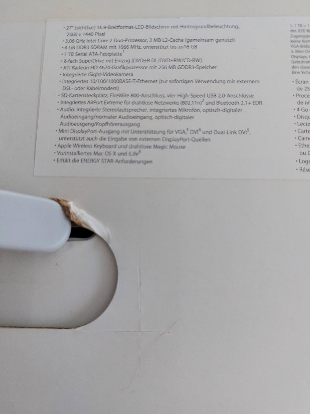 Apple PC: Imac 2009 27", Ohne Software, Mit Original Verpackung – Usato da Biel/Bienne venduto da big_hxr7 5