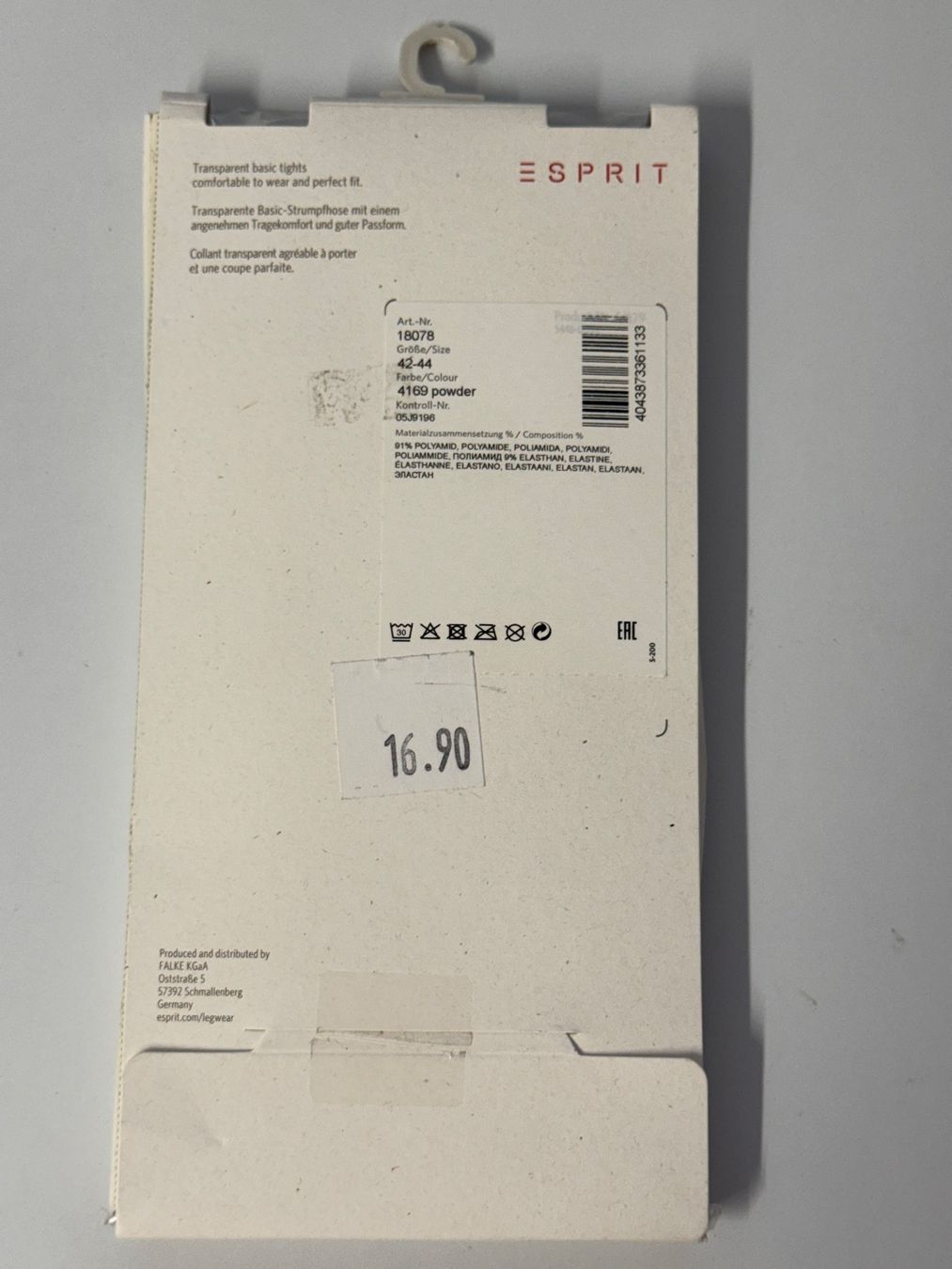 Esprit Strümpfe & Strumpfhosen: ESPRIT STRUMPFHOSE, BASIC 20DEN, Grösse 42-44, NEU und OVP – Neu und originalverpackt aus Ostermundigen von ck05 1