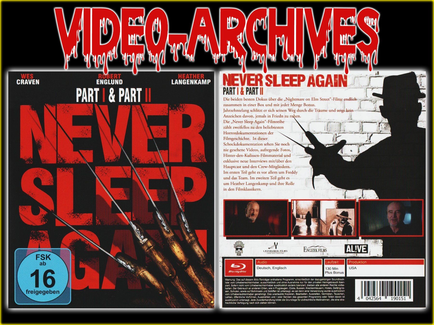 Tous les DVDs: Never Sleep Again Part I&II / Nightmare / Wes Craven – D'occasion à Füllinsdorf par VIDEO-ARCHIVES