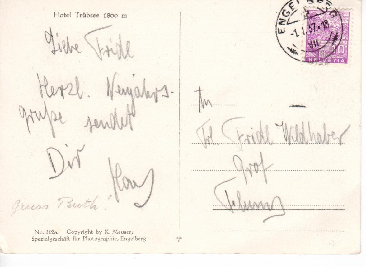 Cartoline postali: Hotel Trübsee Engelberg 1937 – Usato da Wolhusen venduto da Curver9 1