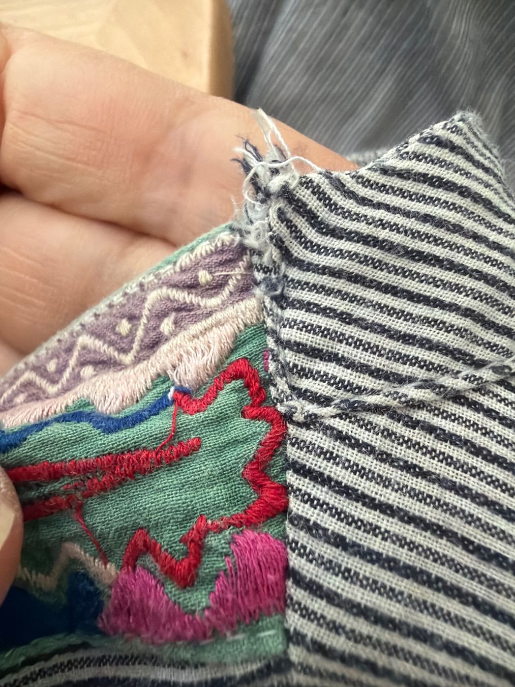 Antik Batik Camicette: Antik Batik Bluse Grösse L gestreift blau weiss – Usato da Nussbaumen AG venduto da normajeanbaker 5