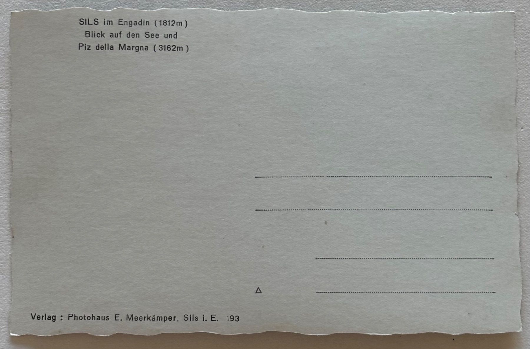 Cartoline postali: E. Meerkämper, Davos - Sils im Engadin – Usato da Frauenfeld venduto da Merk52 1