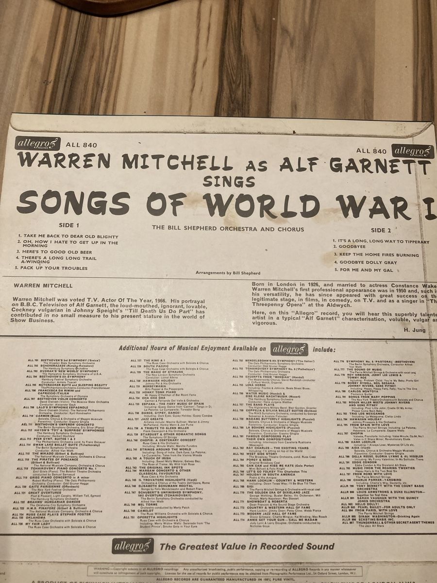 Dischi in vinile: Lp Warren Mitchell Alf Garnett – Usato da Aarwangen venduto da to-hirschi 3