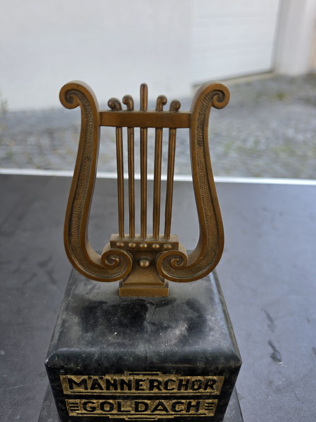 Sonstiges zum Sammeln & Seltenes: Trophäe Männerchor Goldach Harmonie und Leben Messing – Gebraucht aus Mettlen von elios0888 6