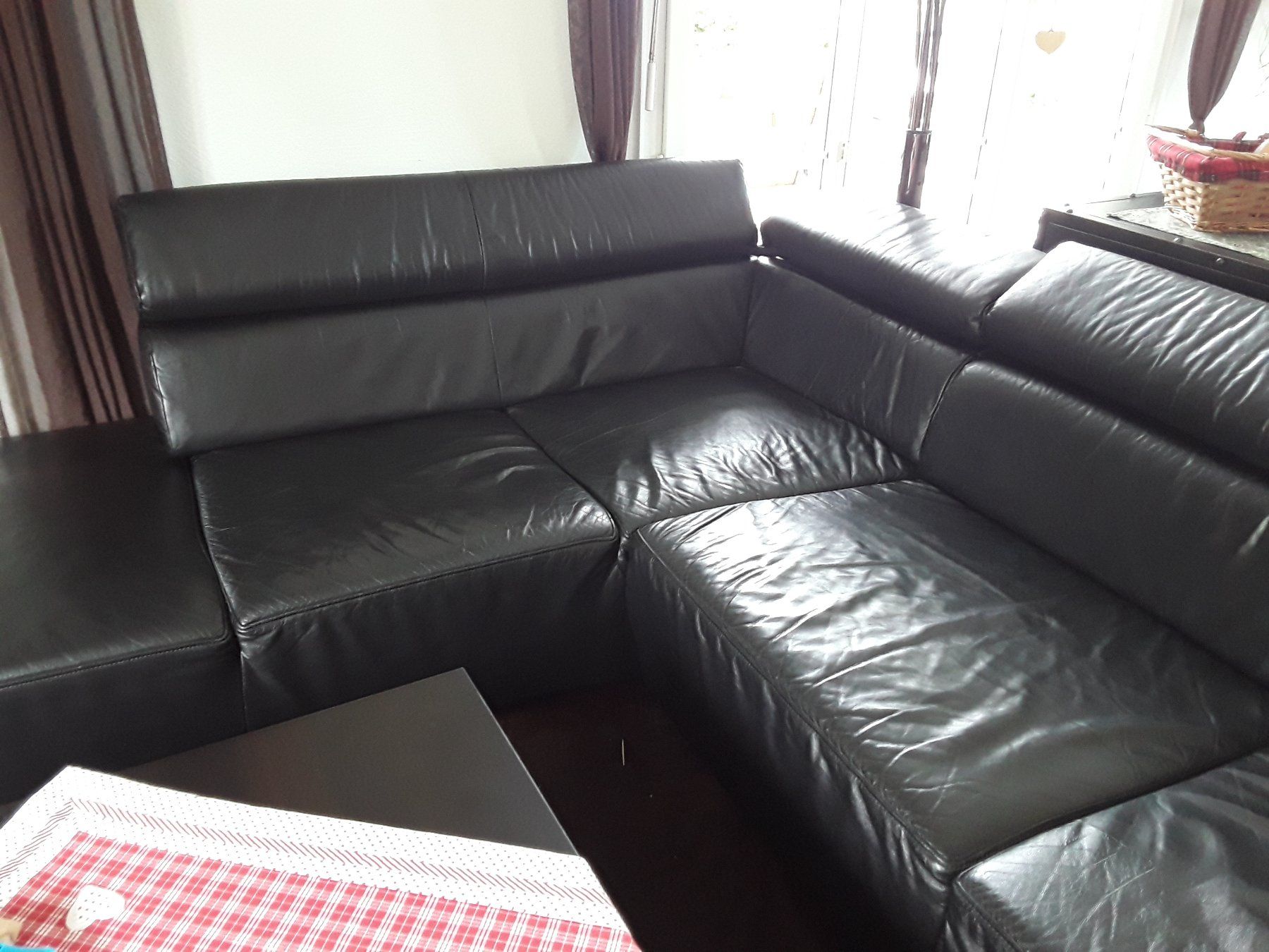 Divani: ECHTLEDER ECKSOFA COUCH POLSTERGRUPPE SCHWARZ – Usato da Bilten venduto da konrad7321
