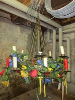 2 Rustikaler Kerzenleuchter 1x mit Blumen, können einzeln ge