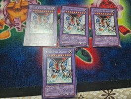 Yu-Gi-Oh Karten Cyber End-Drache 4 Stück gebraucht