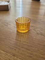 20 Teelichthalter Glas orange gerippt neu in Originalbox