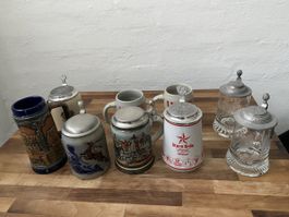 9 Bierkrüge div. zusammen
