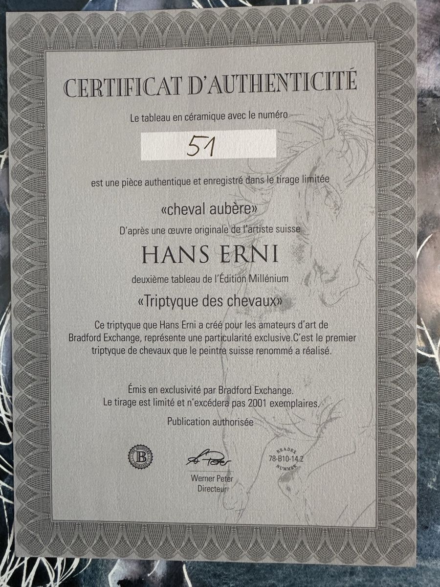 Foto & Immagini: Hans Erni Pferde Triptychon limitierte Edition nummeriert – Nuovo e nell'imballaggio originale da Muenchenstein venduto da Holiduli 1