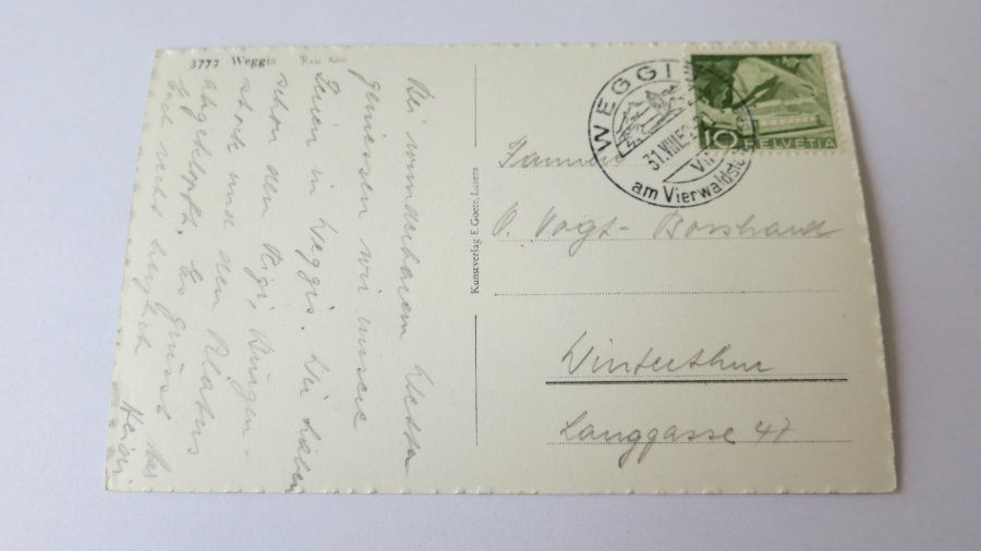 Ansichtskarten: Weggis / LU - 1952 – Gebraucht aus Jona von centumprata 1