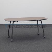 Besprechungstisch auf Rollen Braun/Schwarz 160 × 80 cm