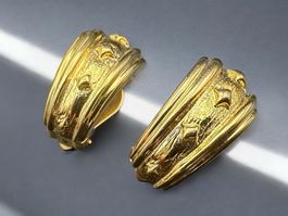 Vintage vergoldene Clip Ohrringe, Marca Cabouchon