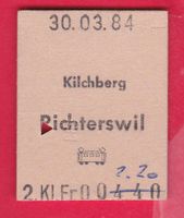 KARTON BILLETT, KILCHBERG - RICHTERSWIL, 2.KLASSE, EINFACH