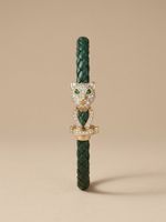 Stylish green bracelet with panther pendant!