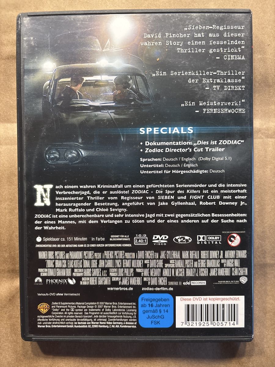 Tutti i DVDs: Zodiac (2204) – Usato da Ruswil venduto da Slivio_ 1
