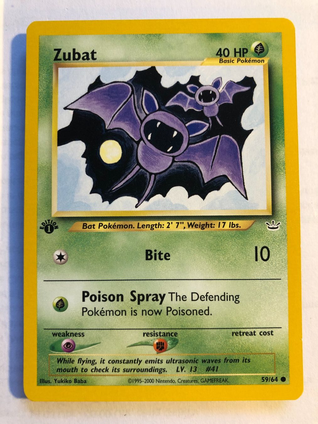 Sammelbilder & Trading cards: Zubat 1st Neo Revelation - MINT - ab 1.- – Gebraucht aus Giubiasco von dan_pr8b
