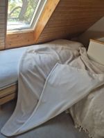 Wohndecke Fleece beidseitig weiss beige guter Zustand