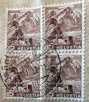 1948 Helvetia Viererblock Briefmarke Pilatus