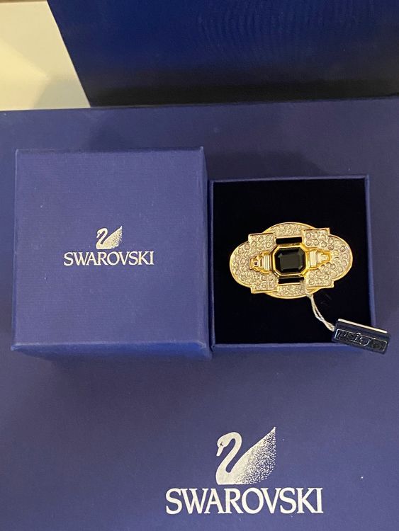8735 Vintage Swarovski Kristallen Brosche 55mm main image 1