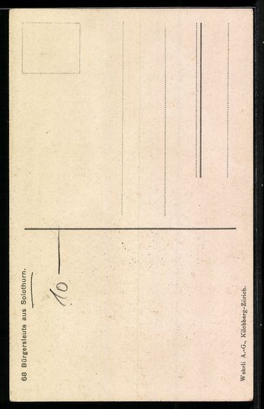 Cartes postales: Bürgersleute aus Solothurn, schweizer T – D'occasion à Berlin par bartko-reher 1