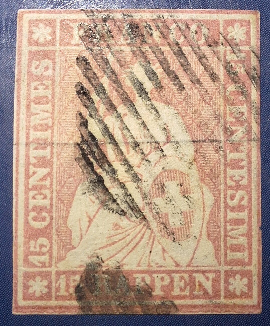 Tutti i francobolli: Strubel 24B mit Befund Kat. 140.- – Usato da Balgach venduto da SIMEON27