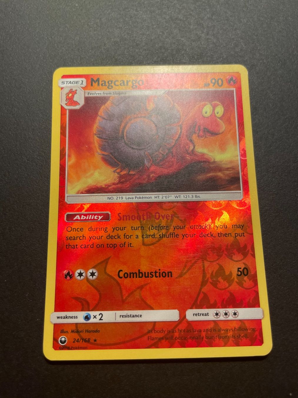 Pokémon Carte collezionabili: Magcargo 24/168 Reverse Holo Sun & Moon – Usato da Zürich venduto da pokemon_cards