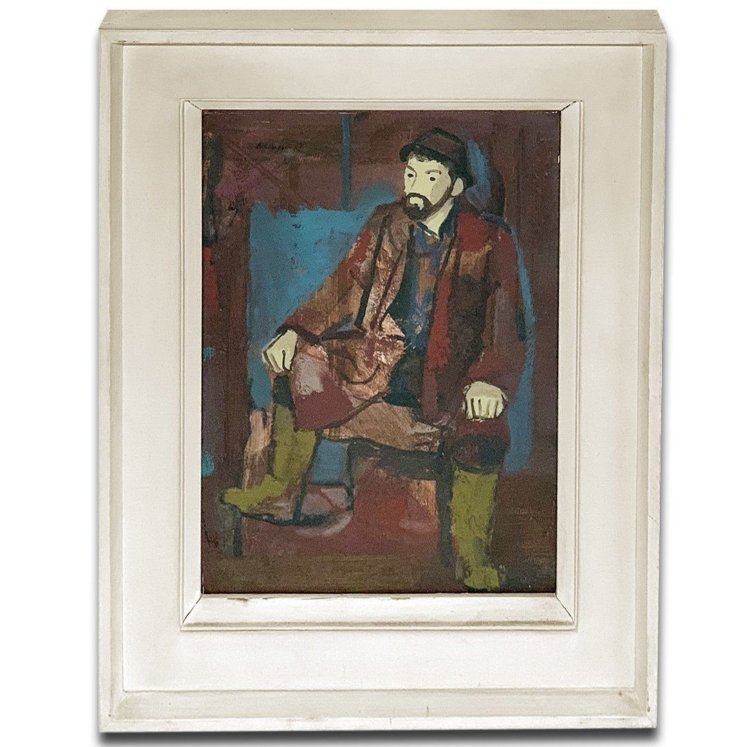 Dipinti: Karl Schlageter Gemälde "Der Fischer" 1958 – Usato da Luzern venduto da Eukalyptus