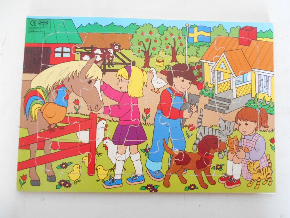 Jumbo Goula Holzpuzzle „Tier-Mütter Und -kinder Auf Dem Bauernhof“ – 7-teilig, Pädagogisch