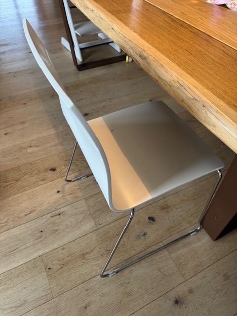 Pfister Sedie: Chaise design blanche chaise table a manger – Usato da Fenin venduto da Fabricedebely 1
