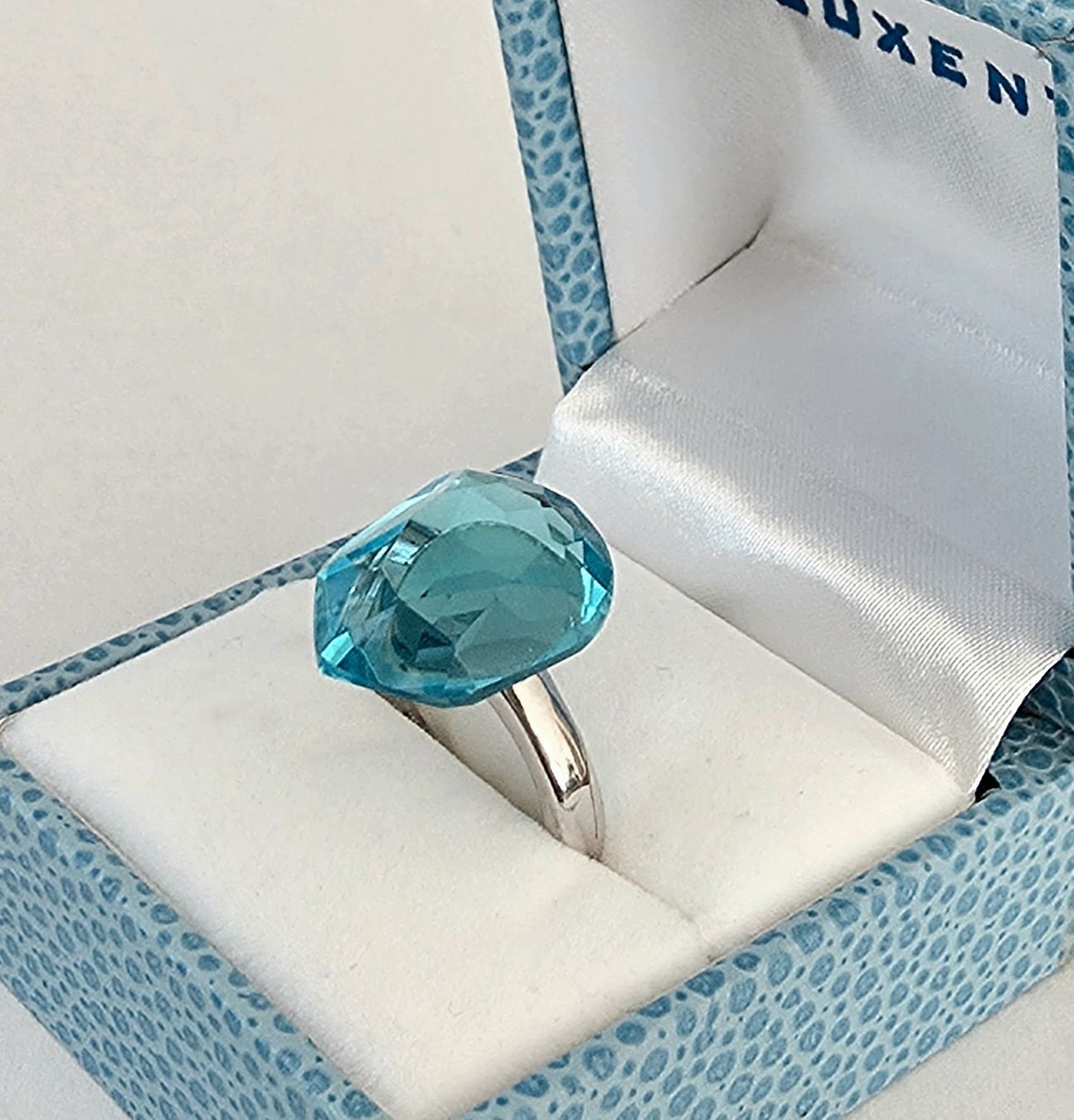 Anelli: Silberring 925 mit Topas, transluzent & eisblau - Neu – Nuovo e nell'imballaggio originale da Uetikon am See venduto da Coralreef 5