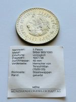 Silber Münze 30 Gramm Mexiko Mexico 5 Pesos 1948 Zertifikat
