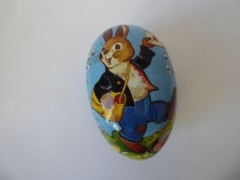 Karton Ei mit Hasenmotiv, Erzgebirge, 15cm hoch