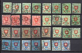 Lots Timbres Suisse  , 1924 - 1940  Wappenmuster voir Photos