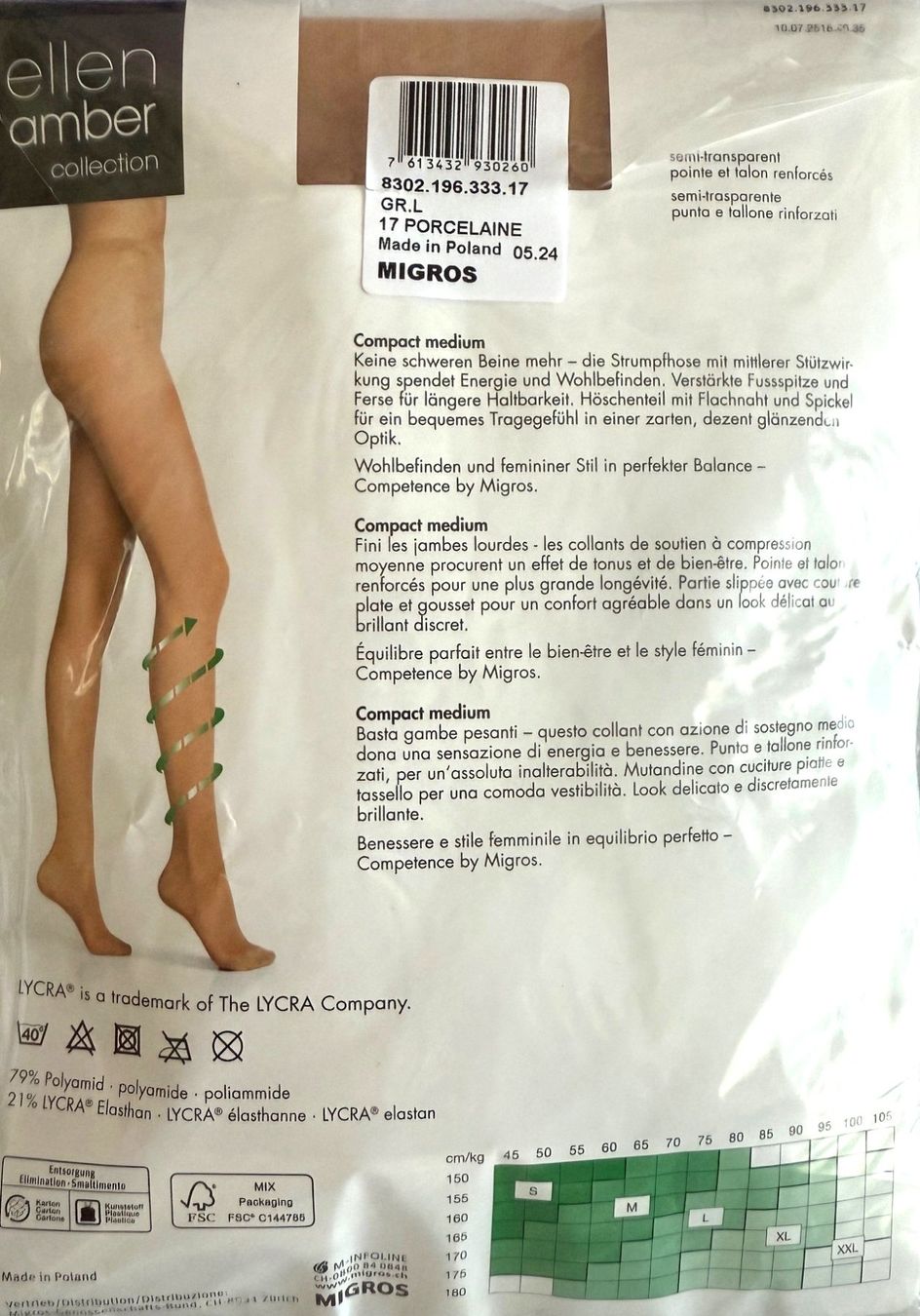 Ellen Amber Calze & Collant: Strumpfhose ellen amber Compact medium – Nuovo e nell'imballaggio originale da Menziken venduto da ABA60 1