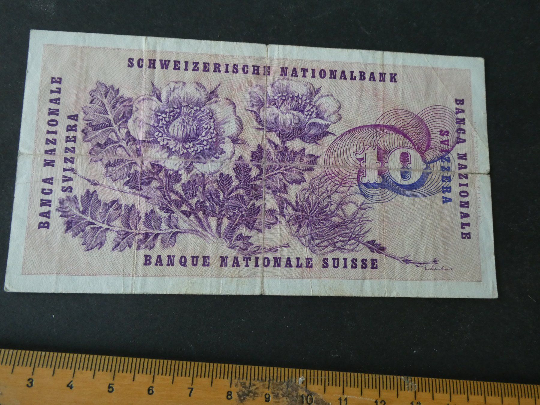 Banconote: Schweiz 1974, 10 Franken – Usato da Hinterforst venduto da Rohusri 1