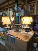 Schmiedeeiserner Leuchter, 6-flammig, Vintage