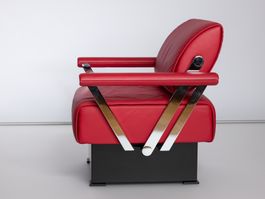Girsberger 1500 Lounge Sessel Leder Rubinrot De Luxe – #1