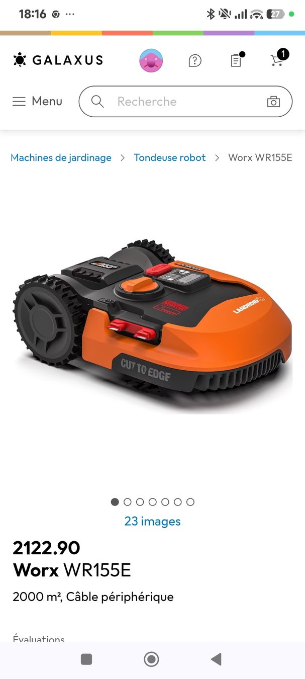Worx Tagliaerba: robot tondeuse worx wr155 – Usato da Muraz (Collombey) venduto da Celine-v81 6