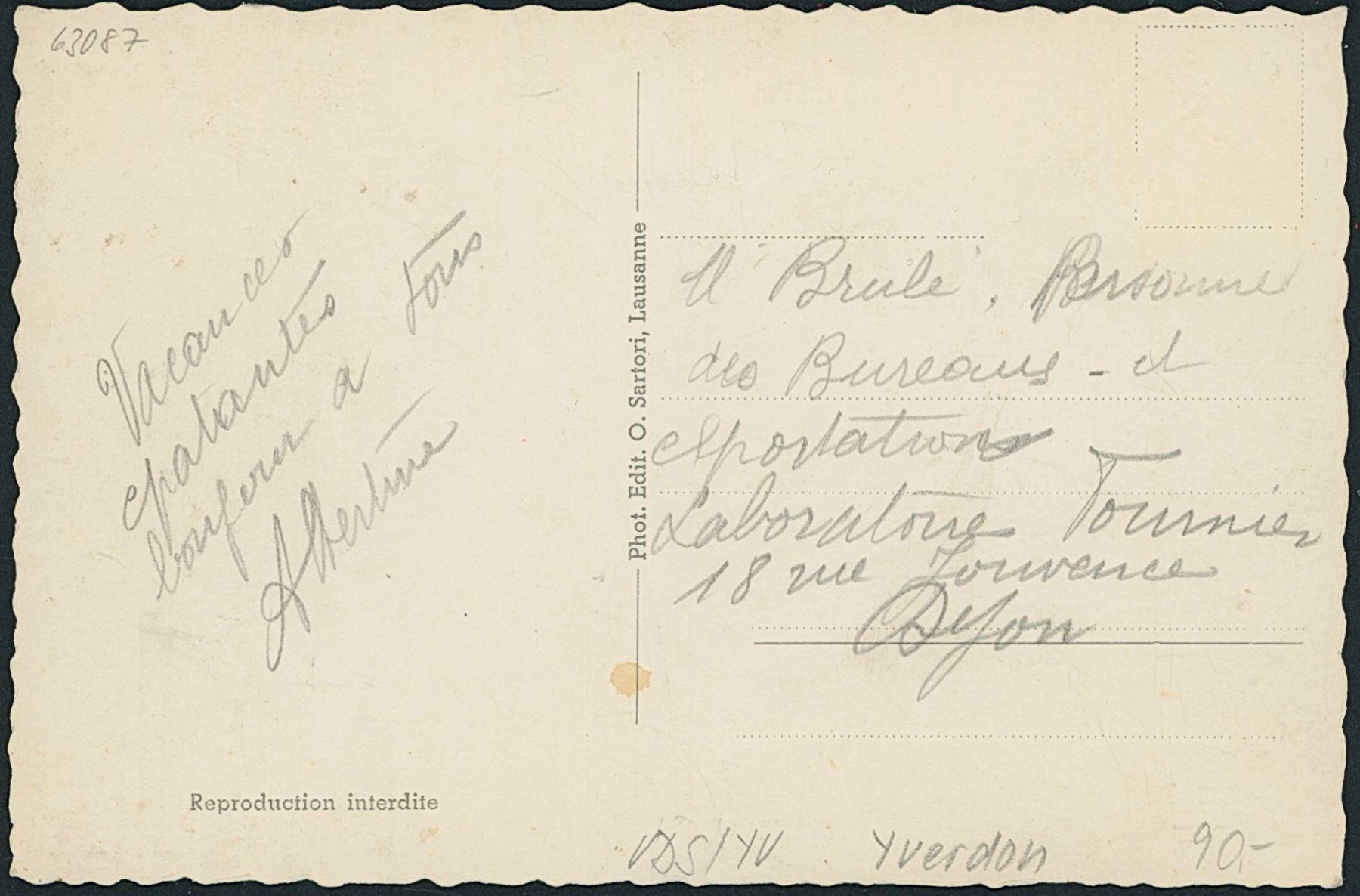 Cartoline postali: VDS Yverdon – Nuovo (secondo la descrizione) da Schindellegi venduto da leecollect 1