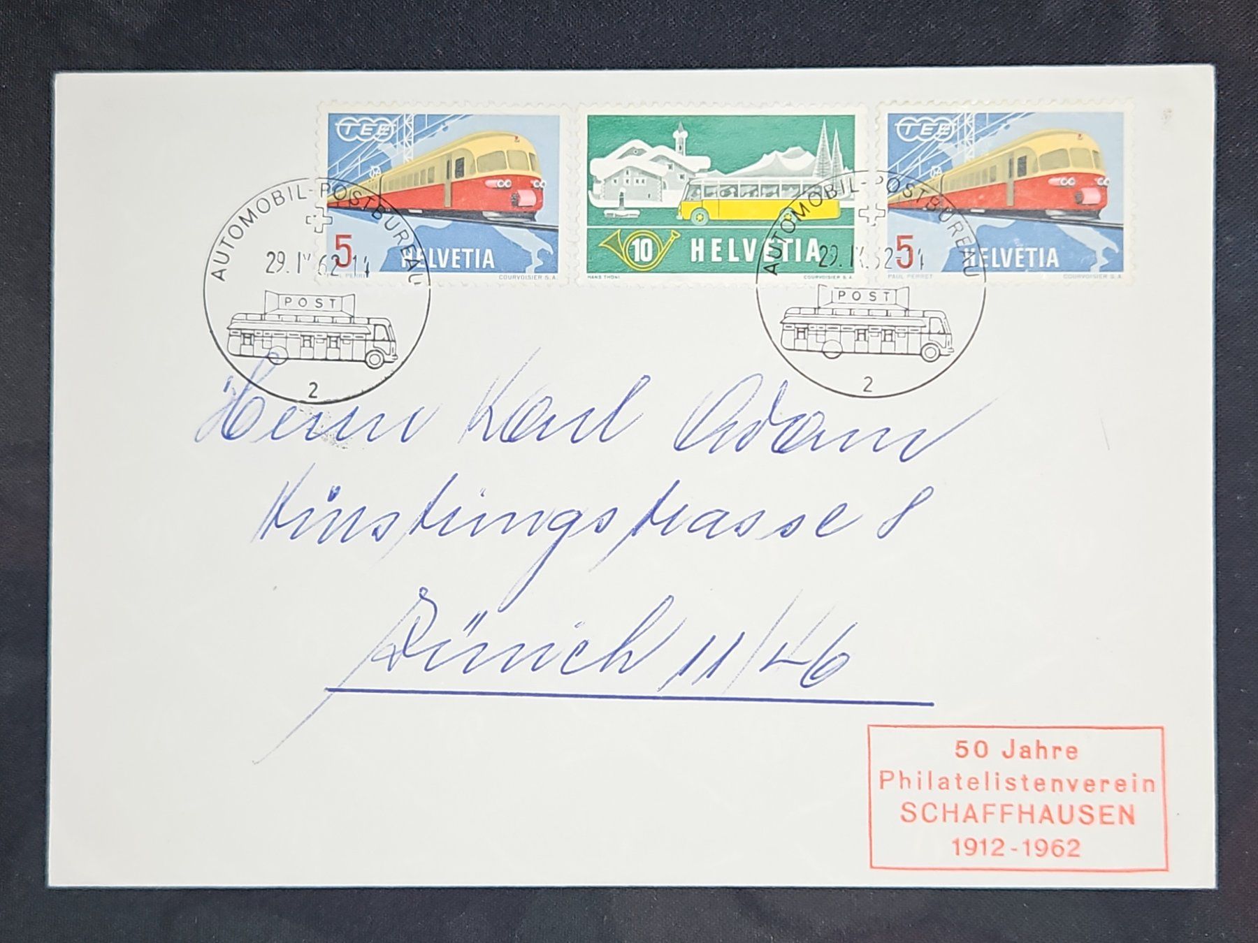 Tutti i francobolli: CL23 Enveloppe + Timbre Suisse 1962 – Usato da Cousset venduto da Patrick_Collections