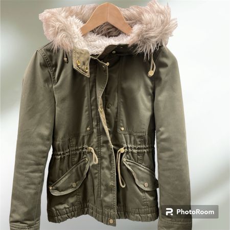 💜 Canvas Jacke Kapuze Steppfutter