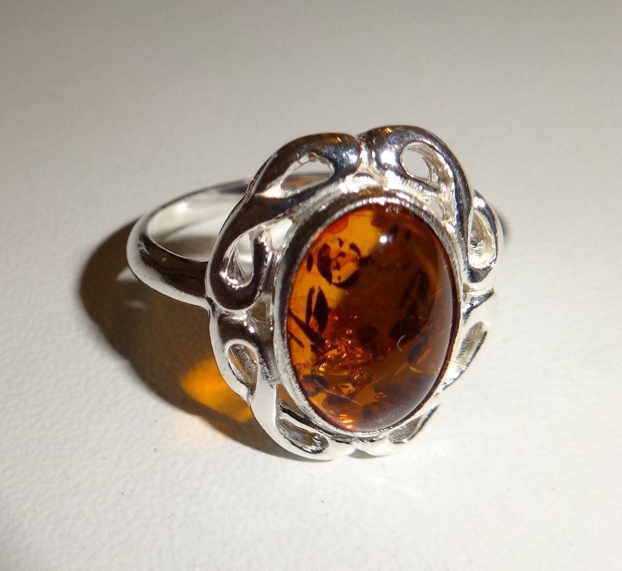 Anelli: ECHT! * Bernstein RING 925 Silber – Nuovo (secondo la descrizione) da Visp venduto da steinschmuckwelt 1
