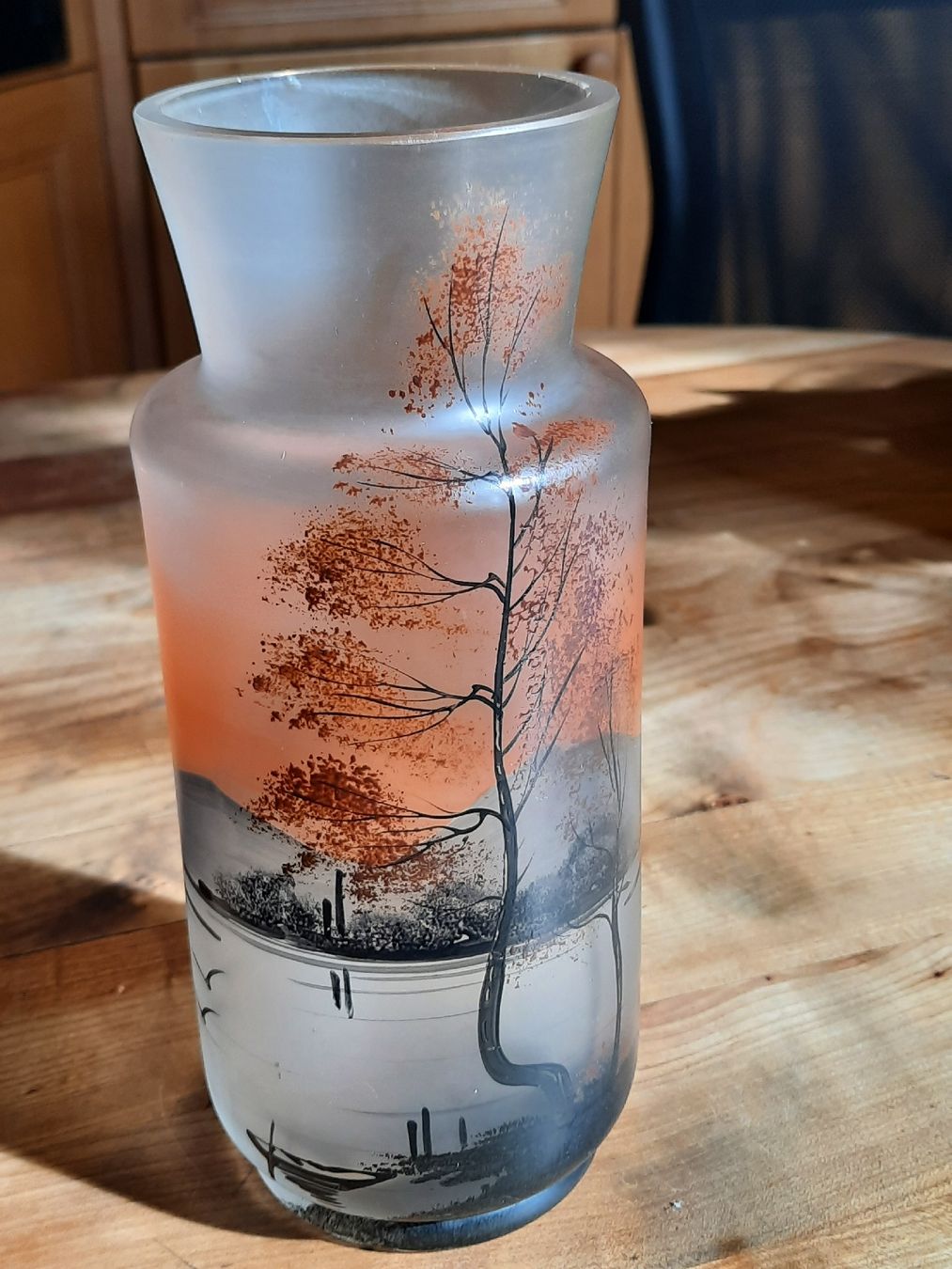 Vasi & Recipienti: Schöne Herbst-Vase aus Glas mit Malerei – Usato da Busswil BE venduto da balu37 9