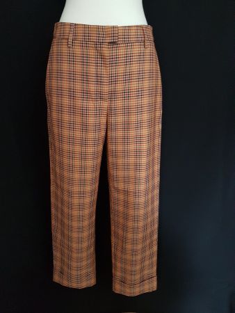 Damenhose Orange Kariert Gr.34  Italy Gr. 40