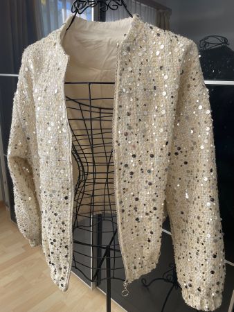 Pailletten Jacke creme Neu Gr.L