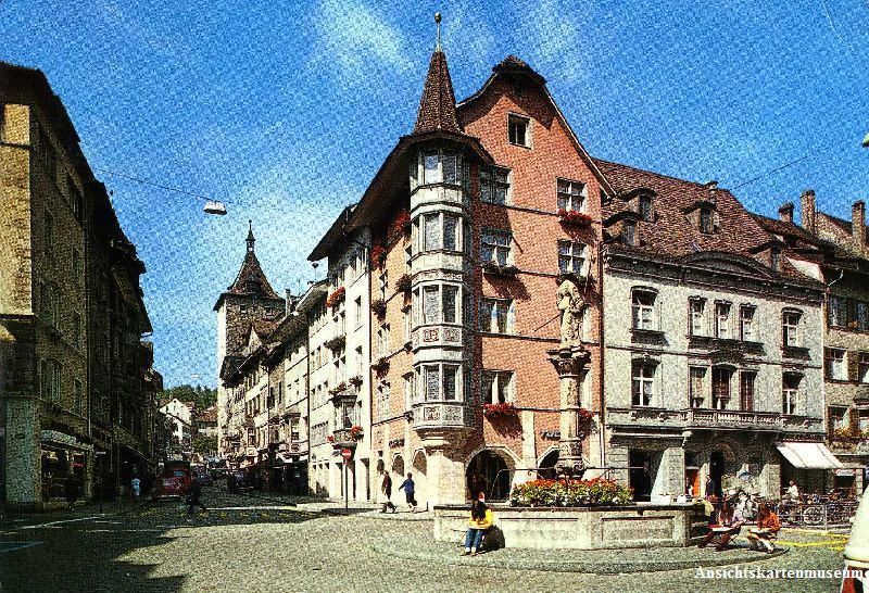 Cartoline postali: Schaffhausen - Fronwagplatz + 1971 – Usato da Emmenbrücke venduto da teestube