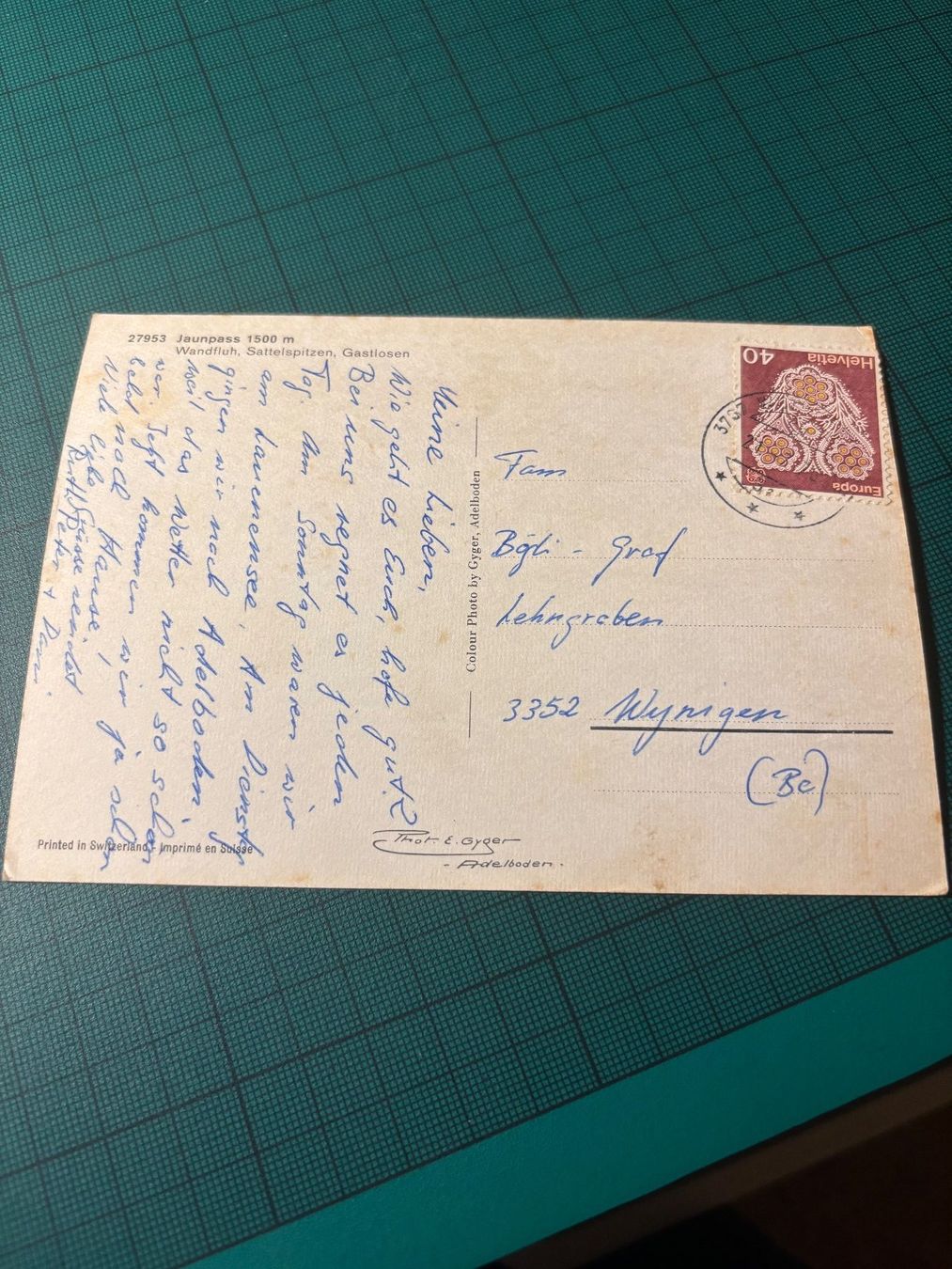 Cartoline postali: AK Jaunpass 1973. – Usato da Utzenstorf venduto da Rose0303 2
