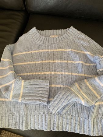 Maritimer Pullover h‘blau mit Streifen Gr.XL