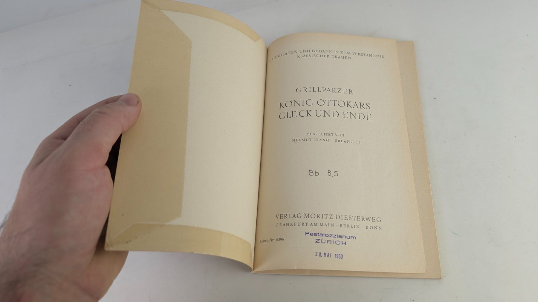 Bücher: Grillparzer König Ottokar Interpretation 1960 – Gebraucht aus Zürich von 1.Simon 2